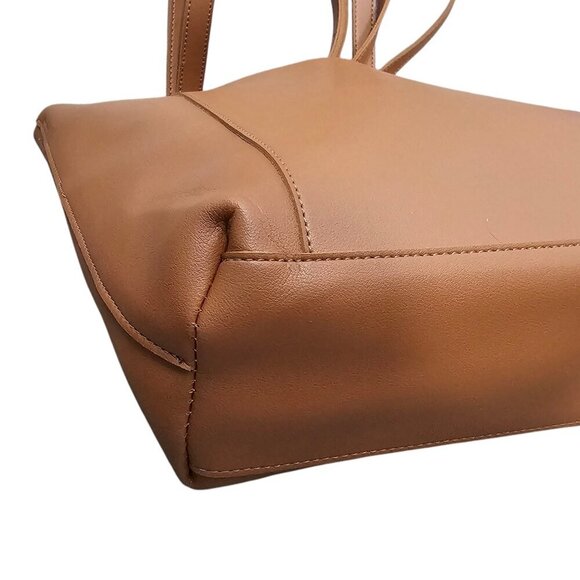 Henny + Lev DANIELLE New Vegan Leather Everyday 2-in-1 Tan Tote Shoulder Bag - Picture 11 of 12